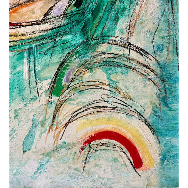 Lazzaro Donati, Italian Modernist Surrealist Woman Colorful Oil Painting Lazzaro Donati, 1961 For Sale - Image 12 of 17