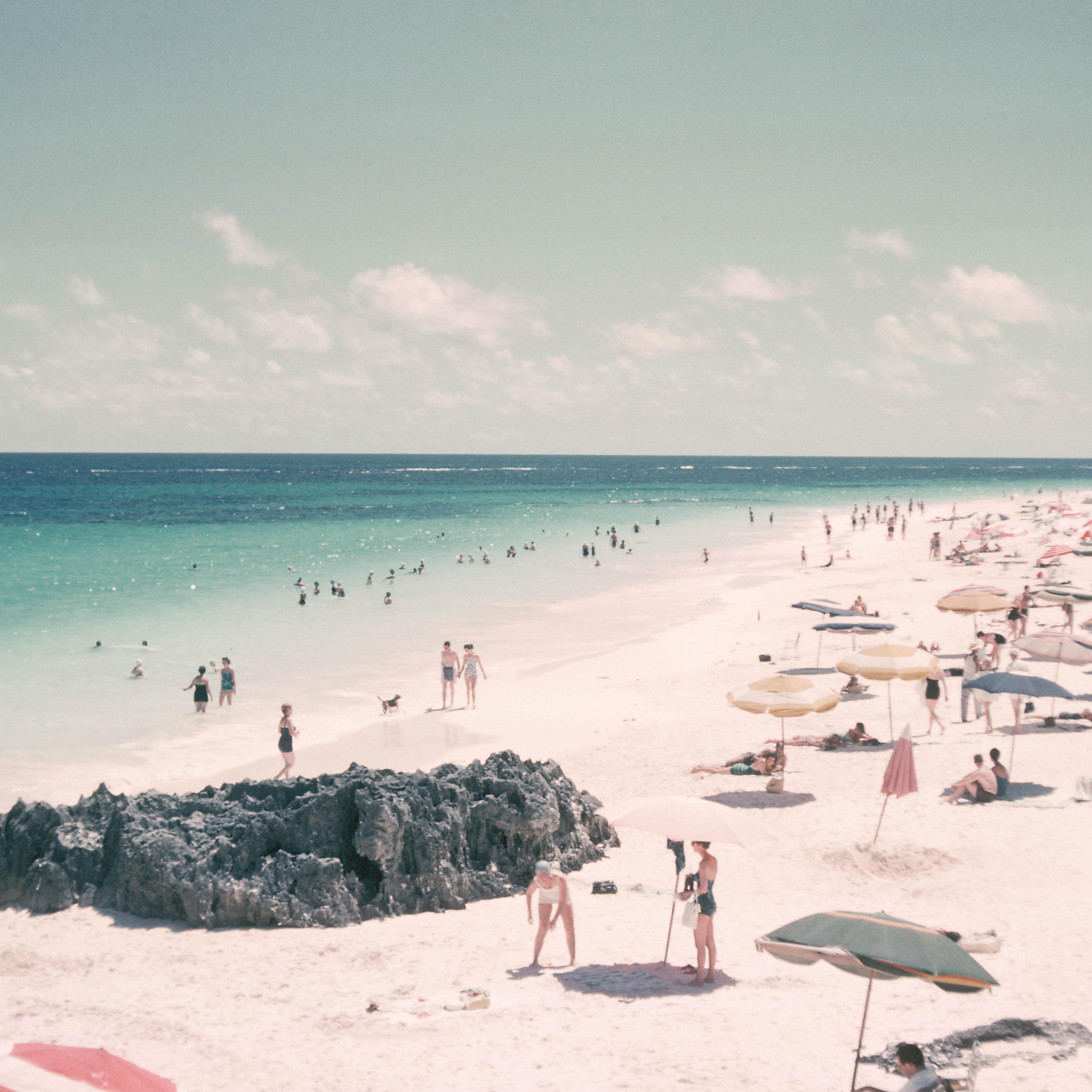 1960s Vintage Summer Beach Umbrellas Photograph Print Chairish