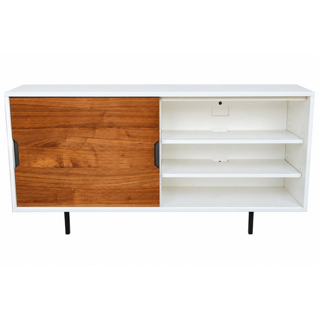 Mid-Century Modern Mid-Century Modern: Four Hands Barton Tucker Console Table – Sliding Door For Sale - Image 3 of 7