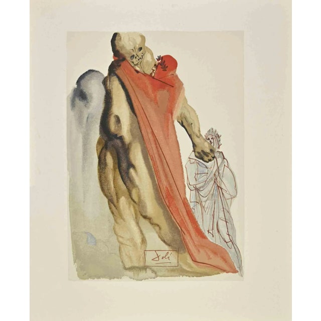 The Reproach of Virgilio - "The Divine Comedy" - Song 5 - Purgatory is a woodcut print realized in 1963 for a series...