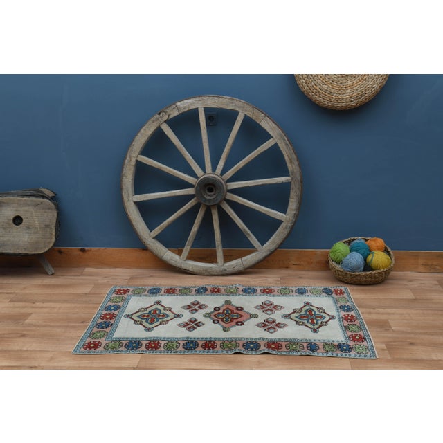 1970s Vintage Turkish Oushak Handmade Wool Cotton Orange Runner Rug For Sale - Image 6 of 11