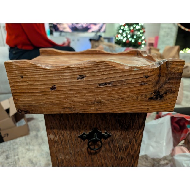 This striking vintage pedestal side table, crafted in Spain circa 1970, is a premier example of the Mediterranean...