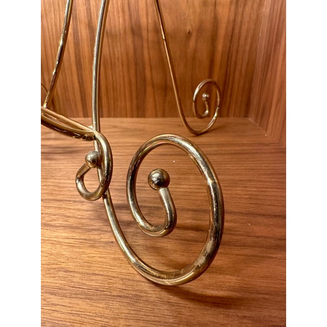 Vintage Brass Gold Metal Bamboo Picture Stand Easels- Set of 3 For Sale - Image 10 of 10