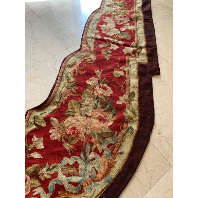 19th Century Floral French Aubusson Portière Decorative Tapestry - A Pair For Sale - Image 9 of 13