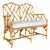Vintage Rattan Chippendale Fretwork Settee Bench With New Sunbrella Cushion For Sale
