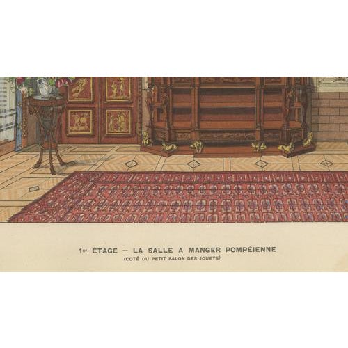 Gold After Henry dAllemagne Pompeian Elegance: A Grand Neoclassical Dining Room Interior, 1900, Print For Sale - Image 8 of 10
