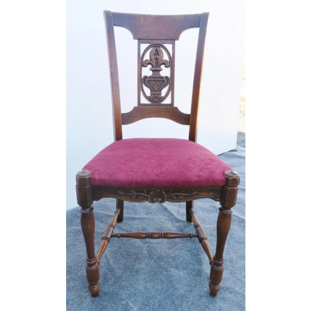 French Oak Carved Dining Chairs-Set of 6 For Sale - Image 10 of 12