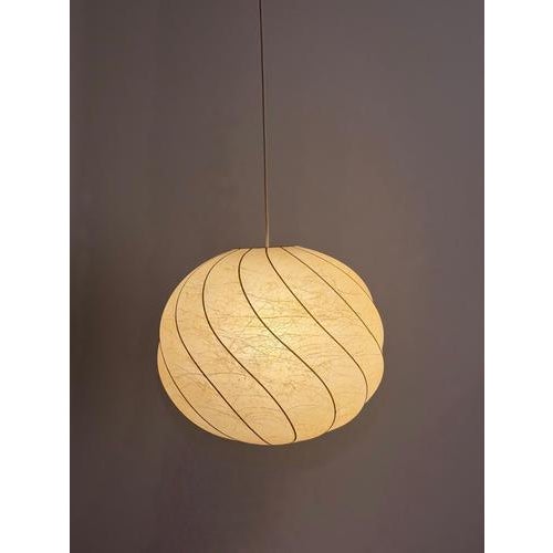 German mid-century cocoon pendant light by friedel wauer for goldkant 1960s elegant design twisted design beautiful cocoon...