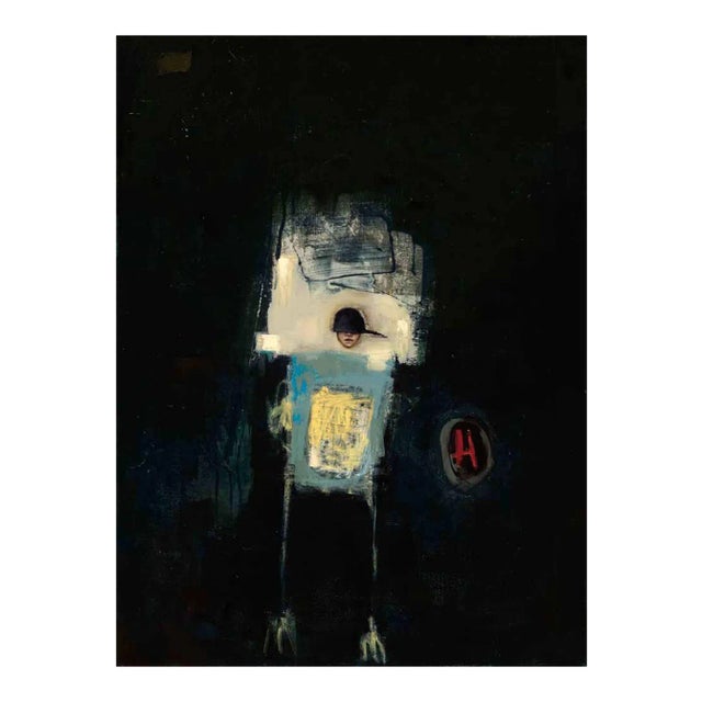 Kiefer, Oil on Canvas, Figurative Abstract Composition with Street Art Flair, 2015 For Sale