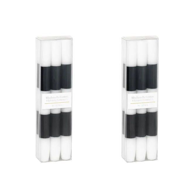 Modern Modern & Festive Black Formal Candle Set, 2 Packs of 6 For Sale - Image 3 of 3