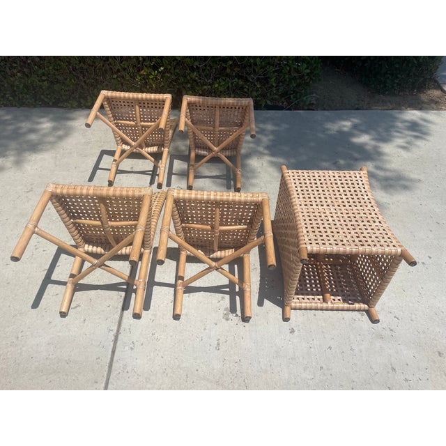 Authentic McGuire Antalya Laced Rawhide Dining Table & 4 Chairs For Sale - Image 12 of 14