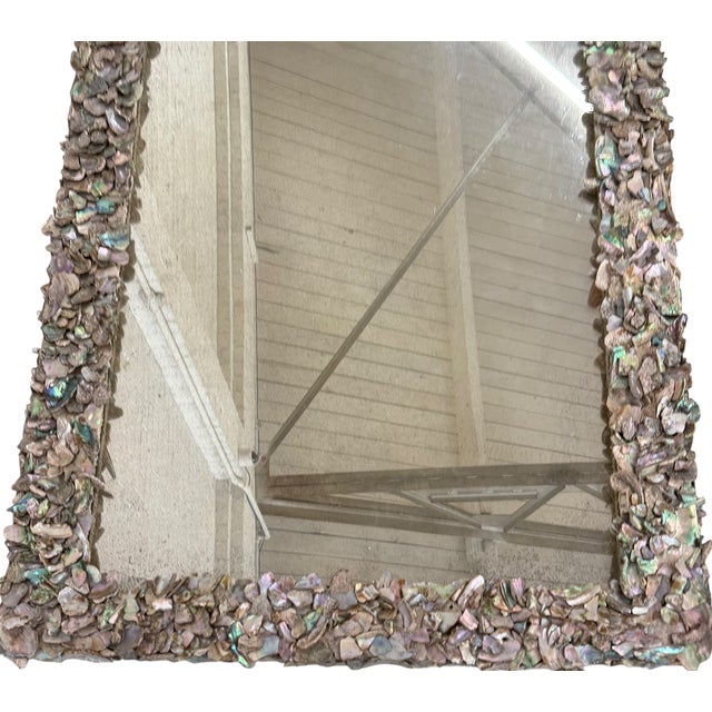 Shell 70’s Modern Designer Abalone Seashell Mirror For Sale - Image 7 of 7