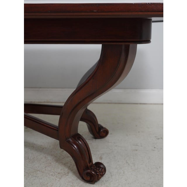 Emanuel Morez Mahogany Brass Inlaid Dining Table For Sale - Image 4 of 18