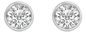14K White Gold 2.0 Cttw Lab Grown Diamond Screw-Back Classic Bezel Solitaire Stud Earrings (G-H Color, VS2-SI1 Clarity)