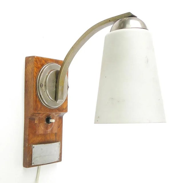 1950s Art Deco Wall Lamp, Former Czechoslovakia, 1950s For Sale - Image 5 of 10