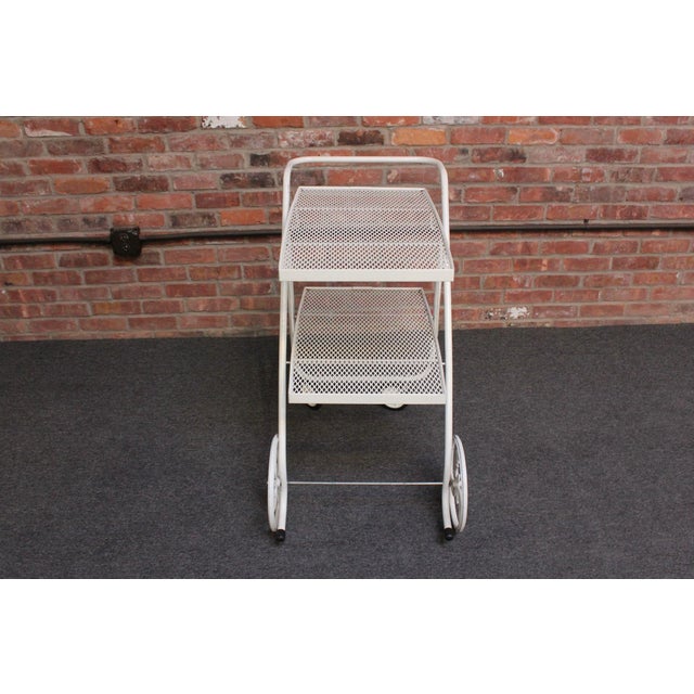 Mid-Century Modern Mid-Century Modern Painted Metal Garden Tea/Bar Cart Trolley For Sale - Image 3 of 11
