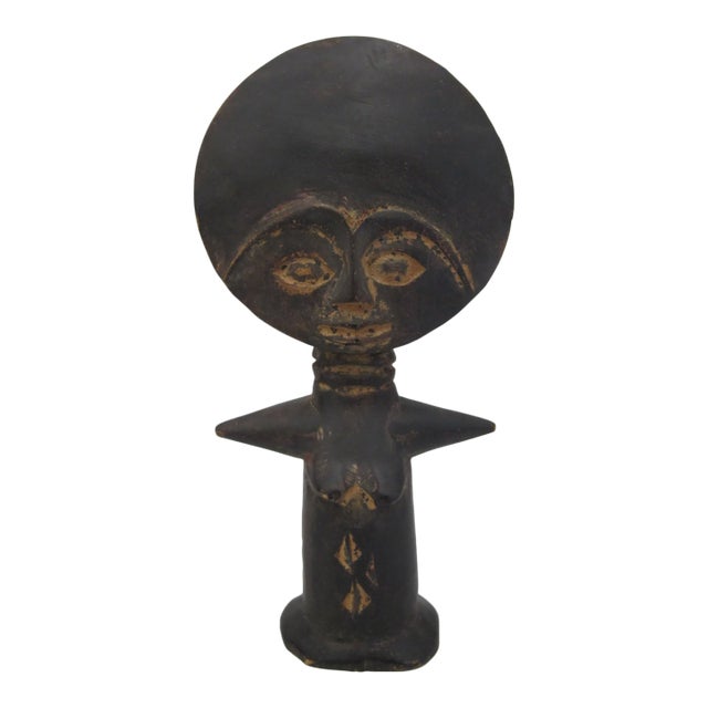 African Ghana Ashanti Figure Fertility Doll Small Carved Wood Statue For Sale