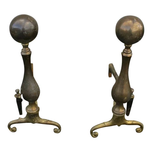 19th Century Regency Style Andirons - a Pair For Sale