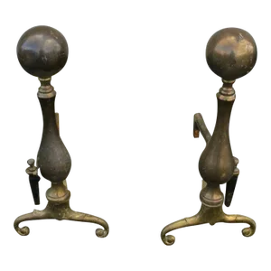 19th Century Regency Style Andirons - a Pair
