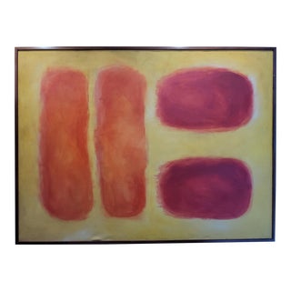 Mid 20th Century Modern Abstract Oil Painting on Canvas, Framed For Sale