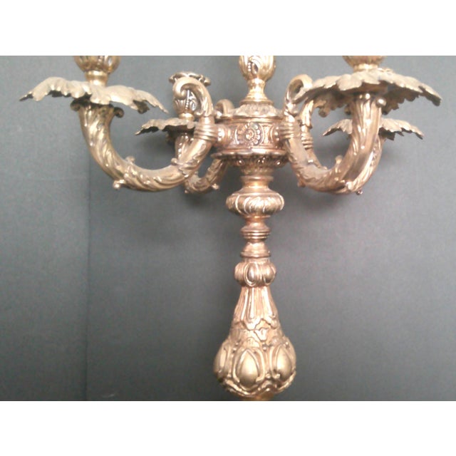 Vintage Old Retro Brass Candelabra Brevettato/European Style 5-Arm This is a vintage or antique brass 5-arm candelabra....