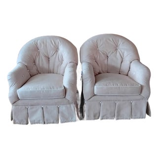 1980s Century English Swivel Club Chairs For Sale
