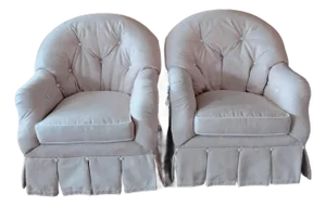 1980s Century English Swivel Club Chairs
