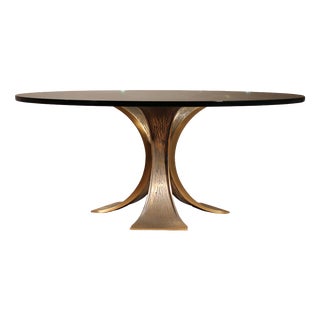 Brutalist Bronze and Glass Coffee Table, Germany, 1970s For Sale