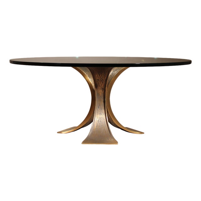 Brutalist Bronze and Glass Coffee Table, Germany, 1970s For Sale