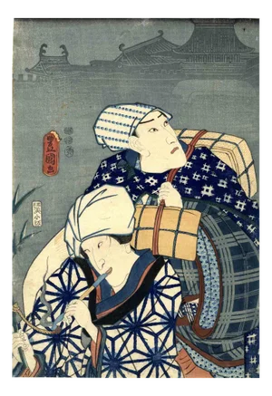Kabuki Aizurie, Original Woodcutda, 1852