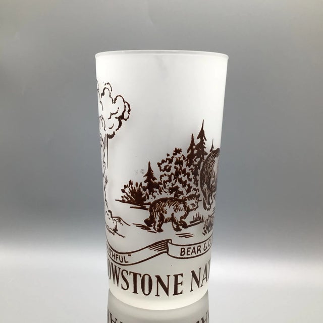 Illustration Vintage Yellowstone National Park Tumblers - Set of 4 For Sale - Image 3 of 13
