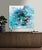 2020s "Beach Days" Large Coastal Modern Statement Painting in Aqua and Teal With Magenta Accents For Sale - Image 5 of 13