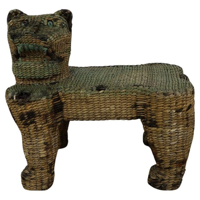 Vintage Jaguar Petite Stool Attributed to Mario Lopez Torres For Sale - Image 13 of 17