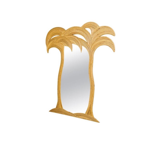 Light Yellow Large Rattan Mirror, 1980s For Sale - Image 8 of 8