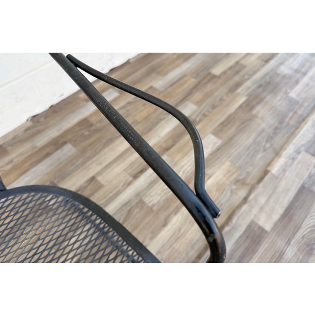 Vintage Mid-Century Modern Wrought Iron Patio Loveseat Bench | Russell Woodard Style Garden Sofa For Sale In Los Angeles - Image 6 of 18