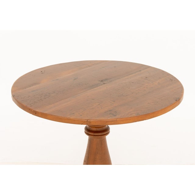 Brown American Circular Pine Wood Pedestal Table For Sale - Image 8 of 8