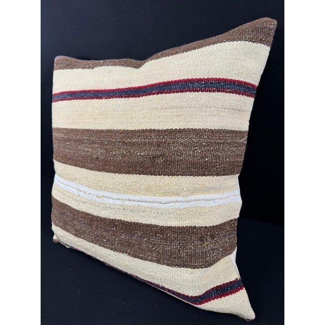 Turkish Hemp Pillow Cushion Natural Beige Brown Pillow Cushion Cover 24x24 #30430 Enhance your home decor with our Kilim...