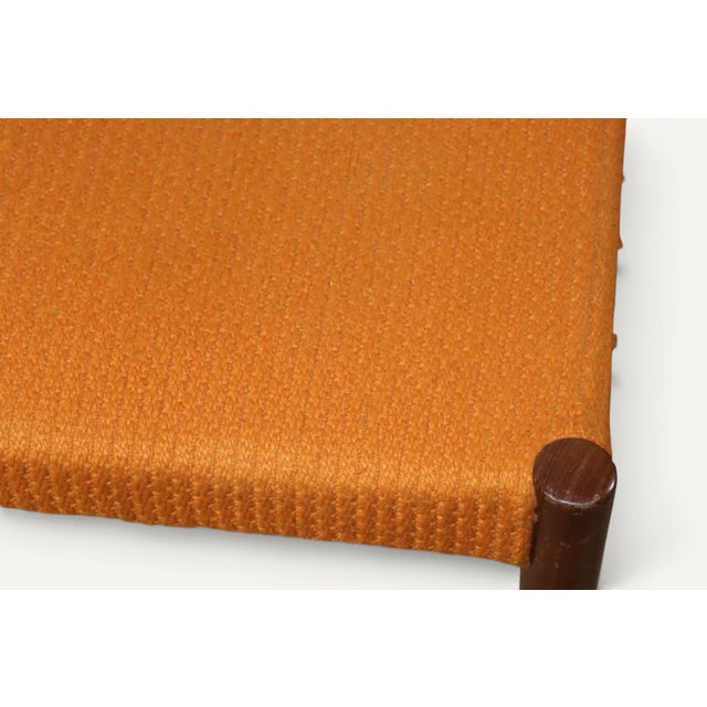 Vintage Teak and Orange Wool Chairs, 1960s, Set of 4 For Sale - Image 16 of 18