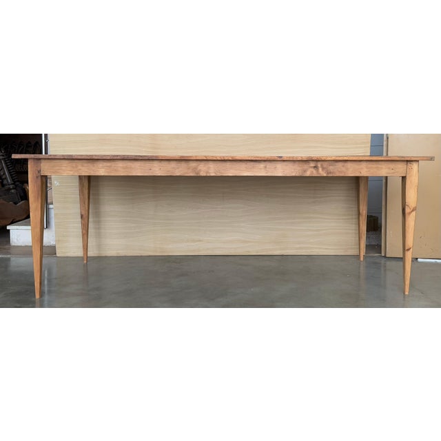 Early 20th Century Country French Provincial Style Oak Farmhouse Dining Table with Marquetry Top For Sale - Image 17 of 18