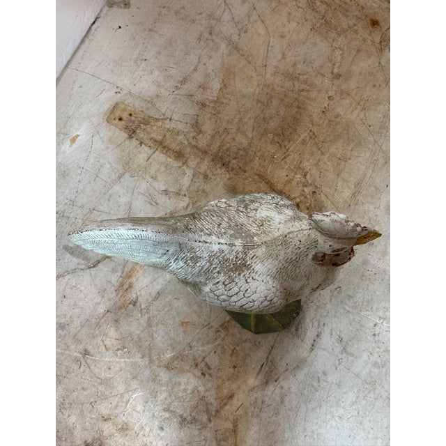 Mid 20th Century Mid 20th Century French Painted Cast Concrete Rooster Garden Ornament For Sale - Image 5 of 5