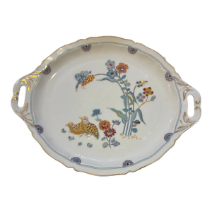 1970s Haviland Limoges Aux Cailles Platter With Handles