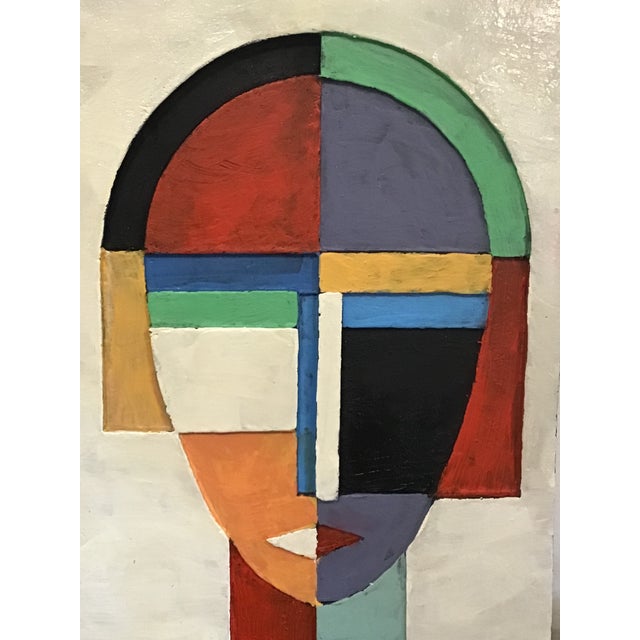 2020s Abstract Color Block Concrete Sculpture Portrait "Anna", Signed For Sale - Image 5 of 8