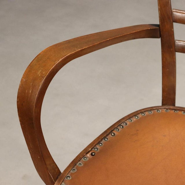 Beech Armchair with Skai Seat, 1950s For Sale - Image 5 of 9