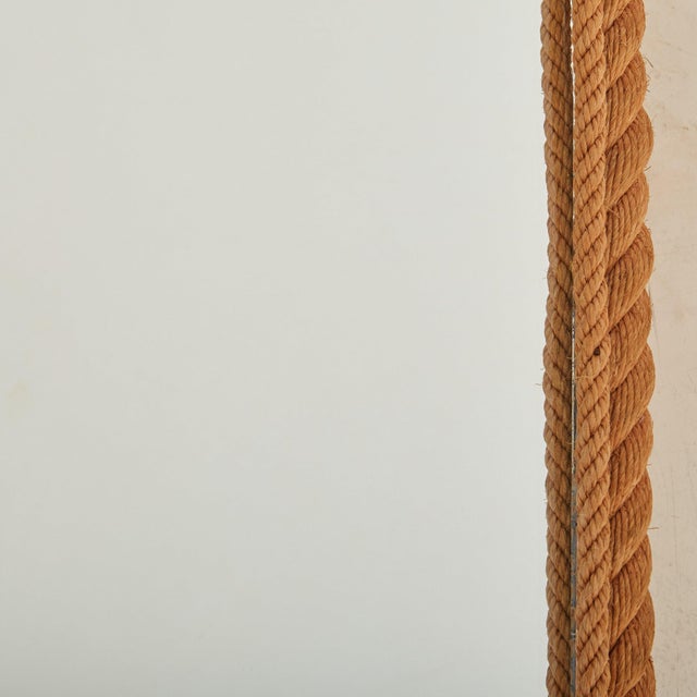 Adrien Audoux and Frida Minet French Rope Wall Mirror Attributed to Adrien Audoux & Frida Minet, 1950s For Sale - Image 4 of 4