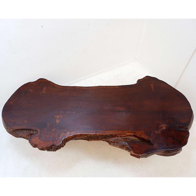 Wood Large Mid-Century Brutalist Live Edge Coffee Table, 1950s For Sale - Image 7 of 16