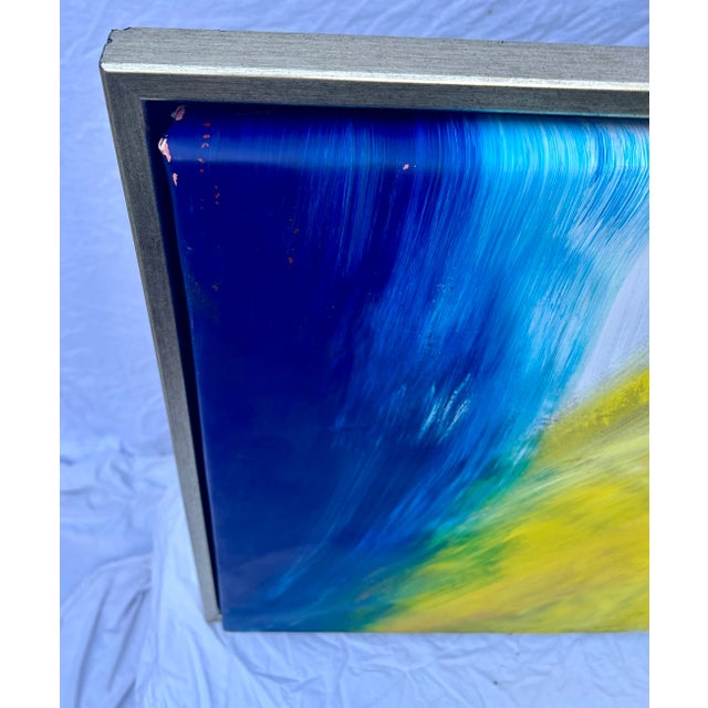 Textile 1970's Original Modern Abstract Acrylic on Canvas, Framed For Sale - Image 7 of 9