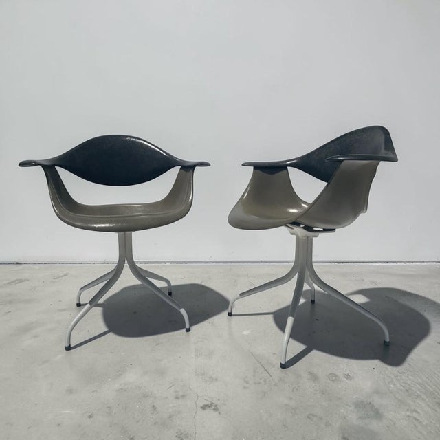 Metal 1950s George Nelson for Herman Miller Swag Leg Daf Chairs - a Pair For Sale - Image 7 of 11