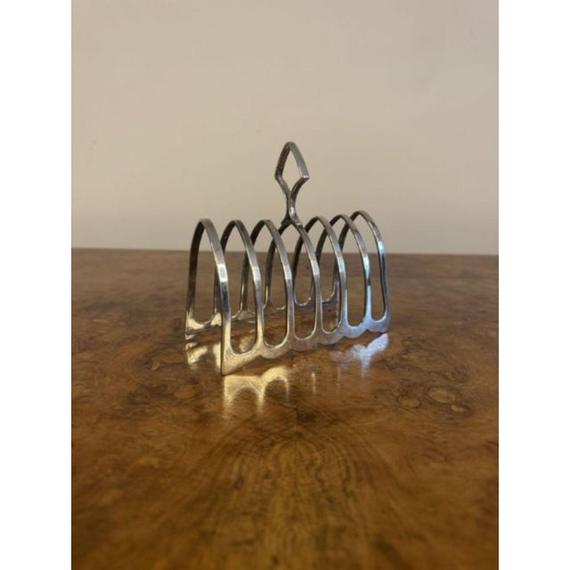 Antique Edwardian Silver-Plated Toast Rack, 1900 For Sale - Image 3 of 5