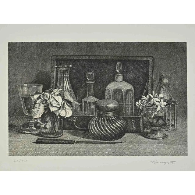 Vairo Mongatti, Composition of Still Life, Etching, 1970s For Sale - Image 4 of 4