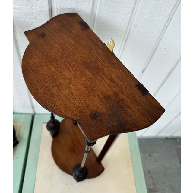 American Fine Pair Turned Antique 21 1/2” Mahogany Wall Shelves For Sale - Image 3 of 7